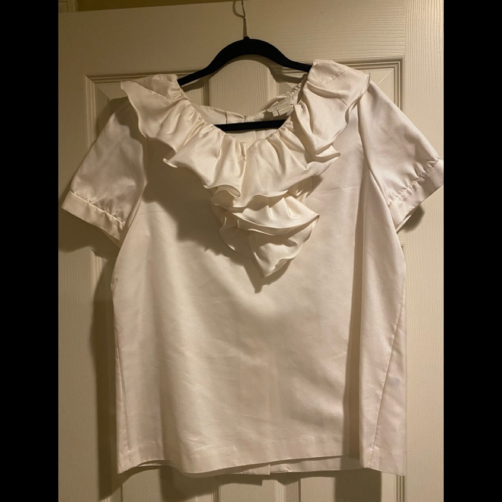 Short Sleeve Kate Spade, Gold Button Back Top